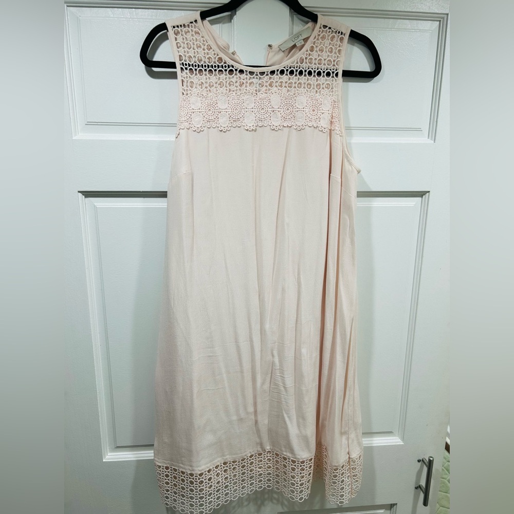 LOFT Lace Trim Sleeveless Dress Loft